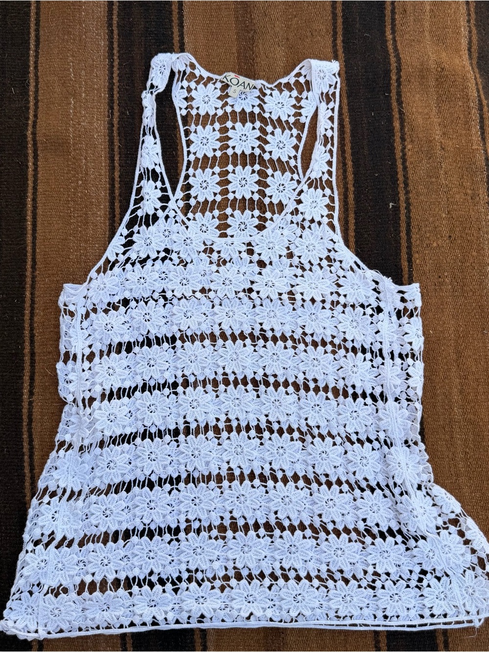 White Crochet Tank Top - Women's Sleeveless Knit